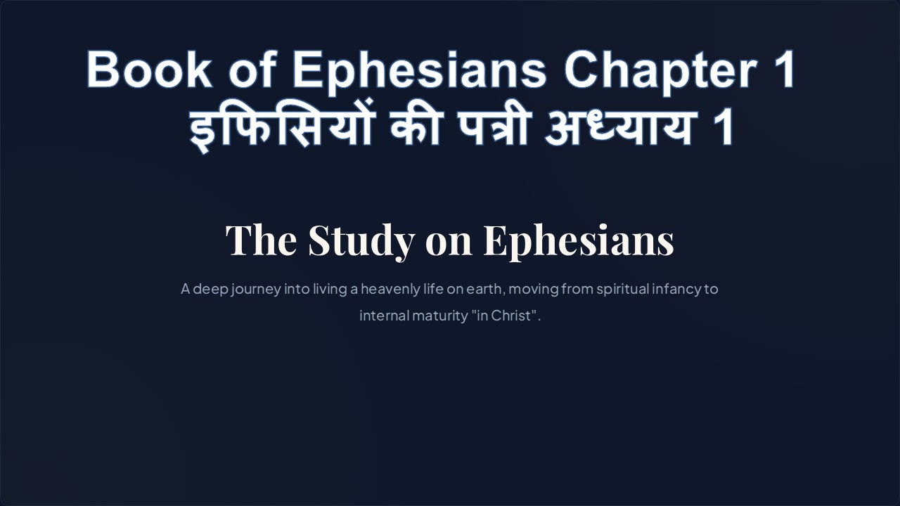 Book of Ephesians Chapter 1 इफिसियों की पत्री अध्याय 1 – 28th June, 2026.