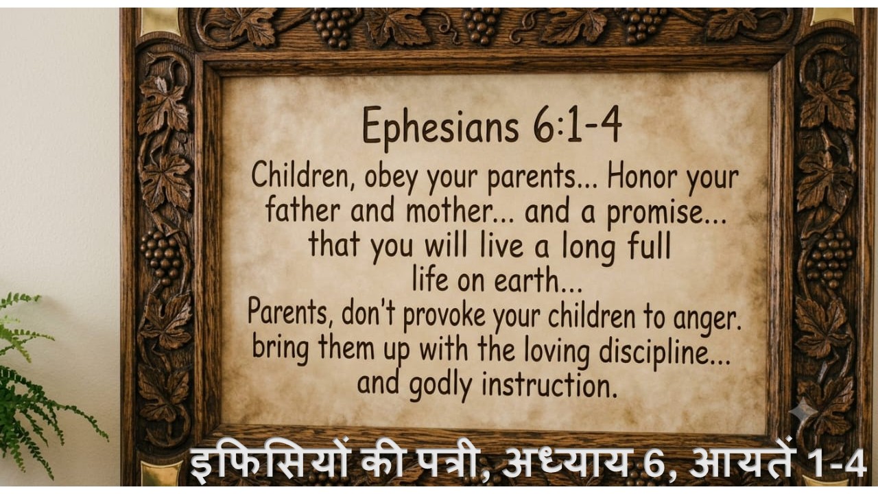 Book of Ephesians Chapter 6 Verses 1-4 इफिसियों की पत्री, अध्याय 6, आयतें 1-4 – 20th Sep 2026.