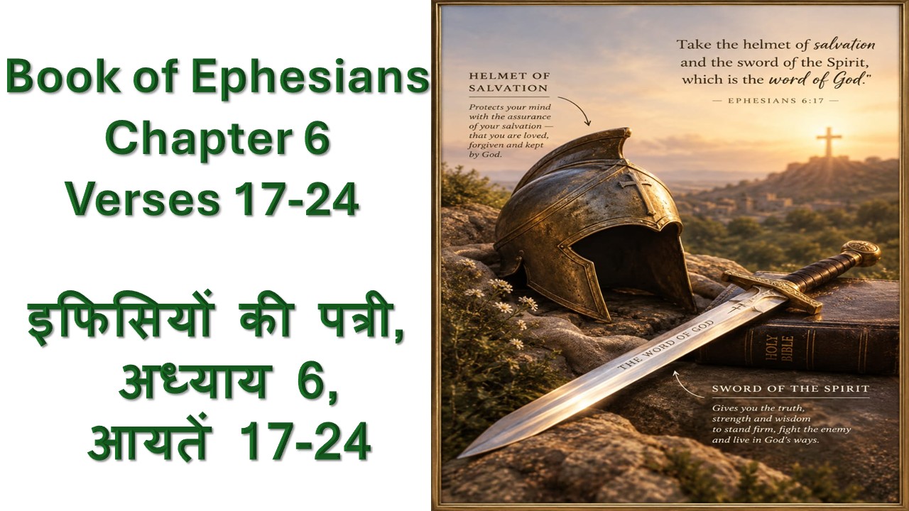 Book of Ephesians Chapter 6 Verses 17-24 इफिसियों की पत्री, अध्याय 6, आयतें 17-24 – 11th Oct 2026.