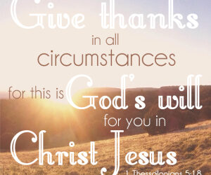 Gratitude and Purity is God’s Will For Us