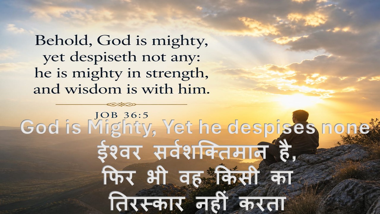 God is Mighty, Yet he despises none ईश्वर सर्वशक्तिमान है, फिर भी वह किसी का तिरस्कार नहीं करता – 3rd May 2026.