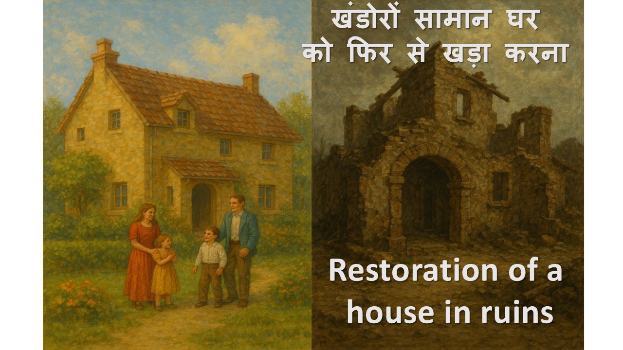 Restoration of a house in ruins खंडोरों सामान घर को फिर से खड़ा करना – 18th May 2025