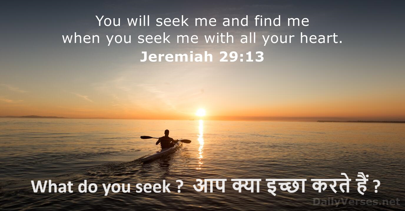 What do you seek ? – आप क्या इच्छा करते हैं ?