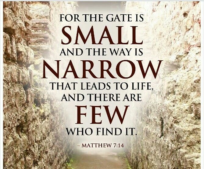 Enter through the narrow way